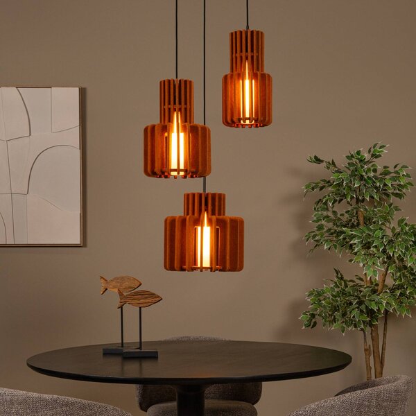 Lucide Lampada a sospensione Rollo, dimmerabile, Terracotta, Soggiorno / Sala da pranzo, Tessuto / Stoffa / Seta, Lampada a sospensione
