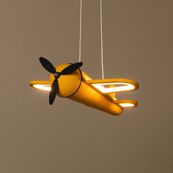 Lucide Lampada a sospensione Fokker, Giallo / Arancione, Cameretta, Metallo, Lampada a sospensione