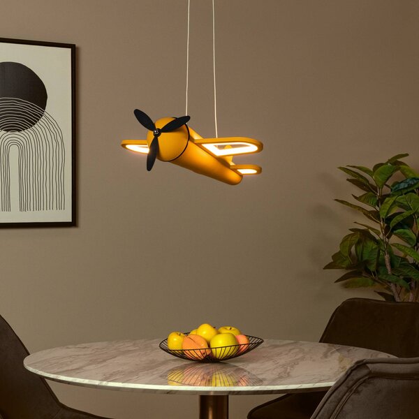 Lucide Lampada a sospensione Fokker, Giallo / Arancione, Cameretta, Metallo, Lampada a sospensione