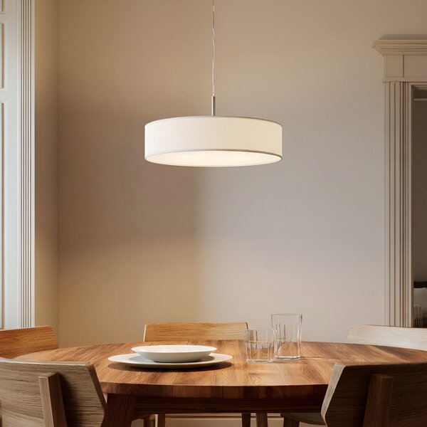 Lampada a sospensione Lindby, Sebatin, dimmerabile, Beige, Cucina, Tessuto / Tessile, Moderno