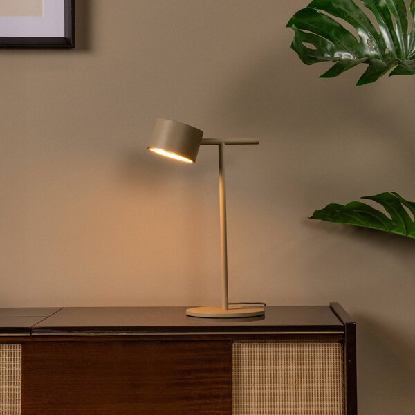 Lucide Lampada da tavolo a LED Gian, dimmerabile, Crema / Ambra, Soggiorno / Sala da pranzo, Metallo, Moderno, Lampada da tavolo LED