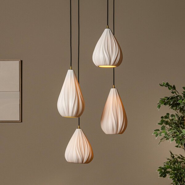 Lucide Lampada a sospensione Cinzia, dimmerabile, Bianco / Opale, Soggiorno / Sala da pranzo, Ceramica, Moderno, Lampada a sospensione