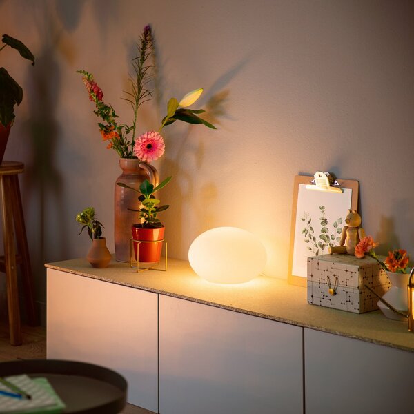 Lampade da tavolo Philips Hue, Philips Hue, dimmerabile, Bianco, Soggiorno, Vetro, Moderno