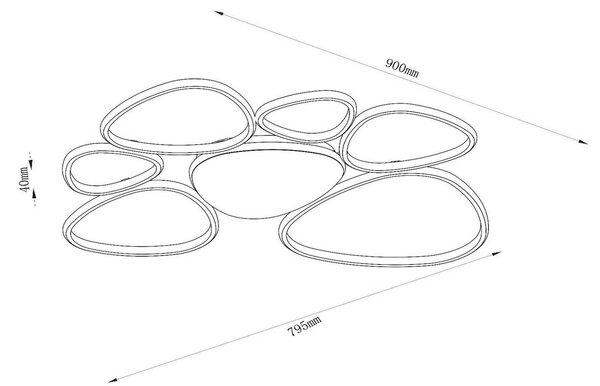 Lucide Plafoniera a LED Samling, dimmerabile, Crema / Ambra, Soggiorno / Sala da pranzo, Metallo, Moderno, Plafoniera LED