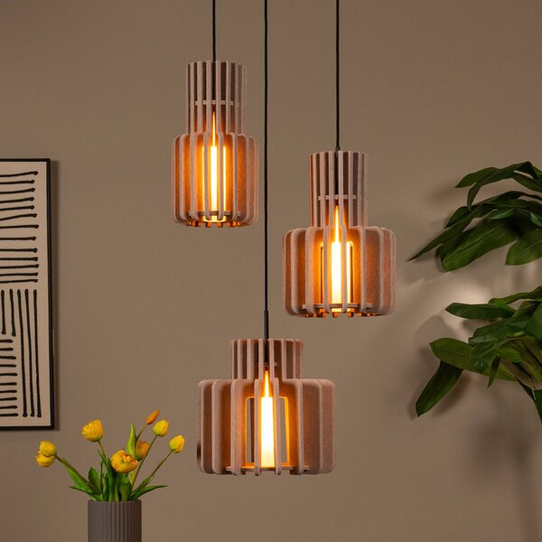 Lucide Lampada a sospensione Rollo, dimmerabile, Crema / Ambra, Soggiorno / Sala da pranzo, Tessuto / Stoffa / Seta, Lampada a sospensione