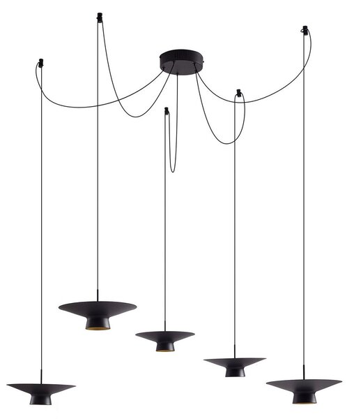 Lampada a sospensione Lindby, Norvind, dimmerabile, Nero, Sala da pranzo, Metallo, Moderno