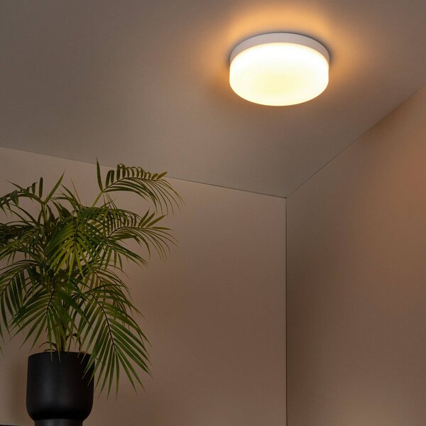 Lucide Plafoniera LED Biskit, Bianco / Opale, Bagno, Plastica, Moderno, Plafoniera LED