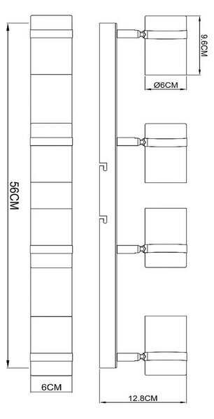 Lucide Faretto da soffitto Upton, lunghezza 56 cm, nero/grigio fumo, a 4 luci. dimmerabile, Nero, Soggiorno / Sala da pranzo, Vetro, Moderno, Faretto alogeno
