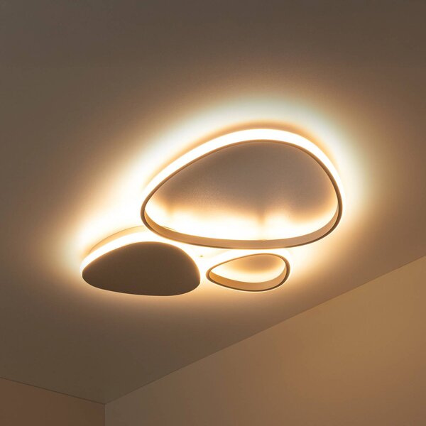 Lucide Plafoniera a LED Samling, dimmerabile, Crema / Ambra, Soggiorno / Sala da pranzo, Metallo, Moderno, Plafoniera LED