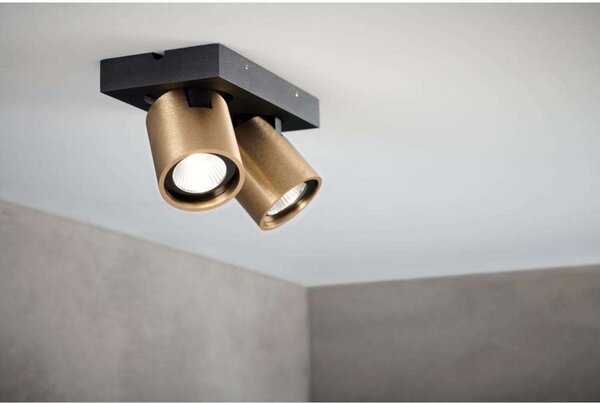 Plafoniera LIGHT-POINT, dimmerabile, Dorato / Ottone, Soggiorno, Alluminio