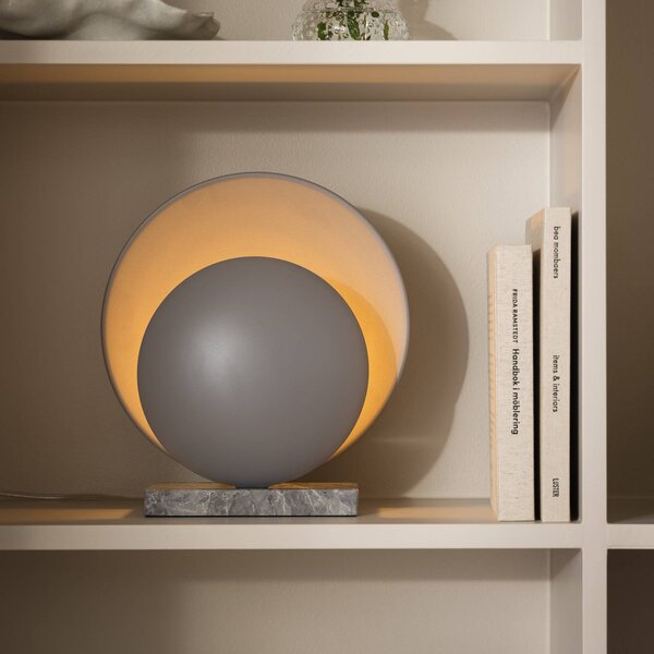 Globen Lighting Lampada da tavolo ORBIT, Alluminio / Grigio / Zincato, Soggiorno / Sala da pranzo, Pietra, Design, Lampada da tavolo