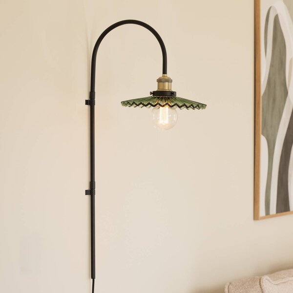 Globen Lighting Applique da parete COBBLER, Nero, Soggiorno / Sala da pranzo, Vetro, Design, Applique