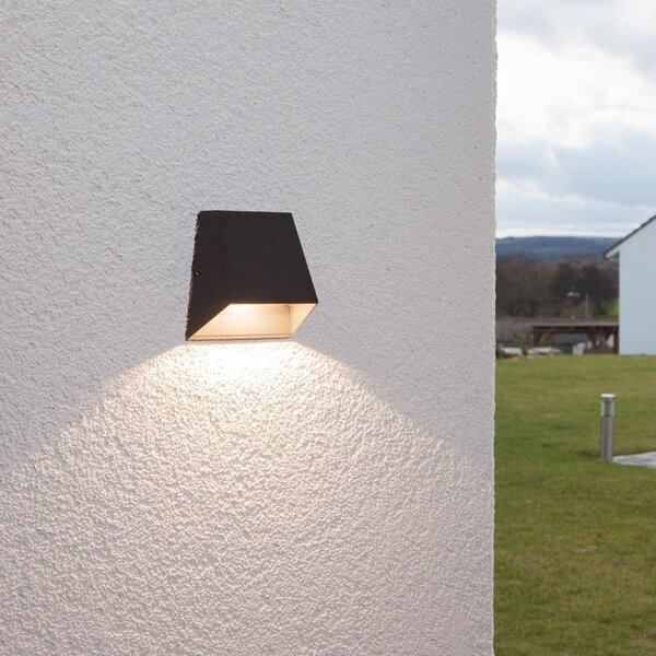 Lampade da esterno Lucande, Hanno, Nero, Balcone, Alluminio, Moderno