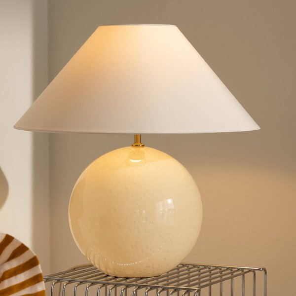 Globen Lighting Lampada da tavolo IRIS, Crema / Ambra, Soggiorno / Sala da pranzo, Tessuto / Stoffa / Seta, Scandinavo, Lampada da tavolo