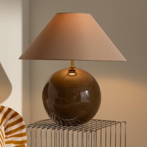 Globen Lighting Lampada da tavolo IRIS, Marrone / Ruggine, Soggiorno / Sala da pranzo, Tessuto / Stoffa / Seta, Scandinavo, Lampada da tavolo
