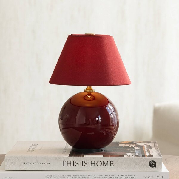 Globen Lighting Lampada da tavolo a LED IRIS, dimmerabile, Rosso, Soggiorno / Sala da pranzo, Tessuto / Stoffa / Seta, Scandinavo, Lampada da tavolo LED