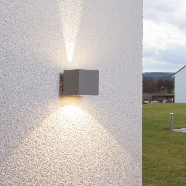 Lampade da esterno Lucande, JARNO, Grigio, Terrazza, Metallo, Moderno