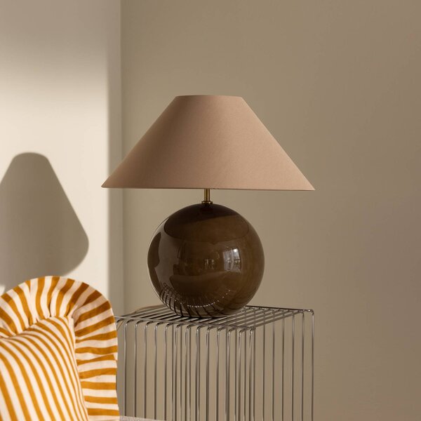 Globen Lighting Lampada da tavolo IRIS, Marrone / Ruggine, Soggiorno / Sala da pranzo, Tessuto / Stoffa / Seta, Scandinavo, Lampada da tavolo