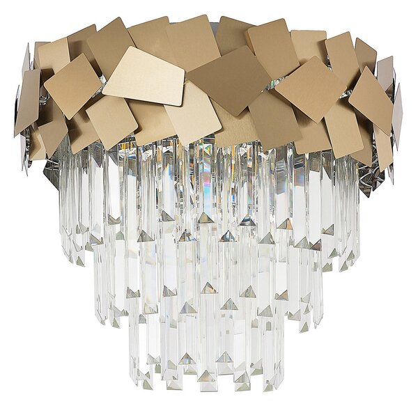 Plafoniera Lucande, Miraia, dimmerabile, Dorato / Ottone, Soggiorno, Metallo, Design