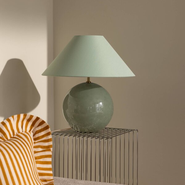 Globen Lighting Lampada da tavolo IRIS, Verde, Soggiorno / Sala da pranzo, Tessuto / Stoffa / Seta, Scandinavo, Lampada da tavolo