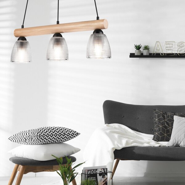 Lampada a sospensione Envostar, Tisan, dimmerabile, Trasparente, Sala da pranzo, Legno, Moderno