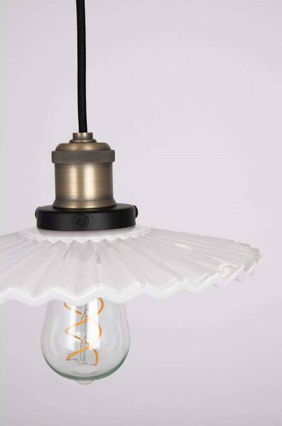 Globen Lighting Lampada a sospensione COBBLER, dimmerabile, Bianco / Opale, Soggiorno / Sala da pranzo, Vetro, Vintage, Lampada a sospensione