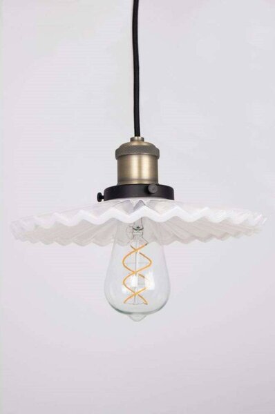 Globen Lighting Lampada a sospensione COBBLER, dimmerabile, Bianco / Opale, Soggiorno / Sala da pranzo, Vetro, Vintage, Lampada a sospensione
