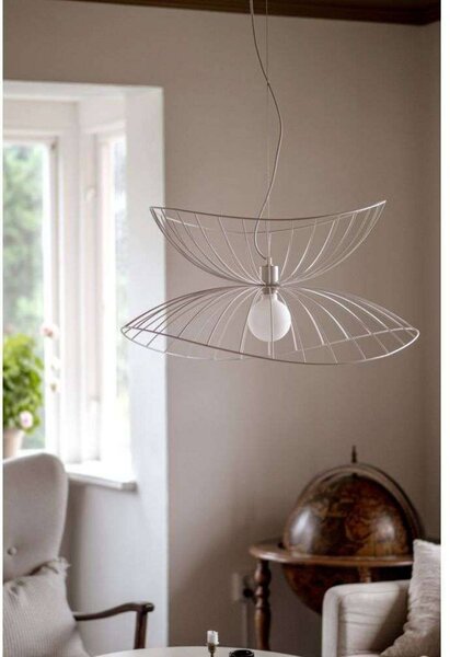Globen Lighting Lampada a sospensione RAY, dimmerabile, Bianco / Opale, Soggiorno / Sala da pranzo, Metallo, Moderno, Lampada a sospensione