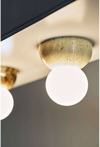 Globen Lighting Applique da parete Torrano, dimmerabile, Crema / Ambra, Soggiorno / Sala da pranzo, Pietra, Design, Applique