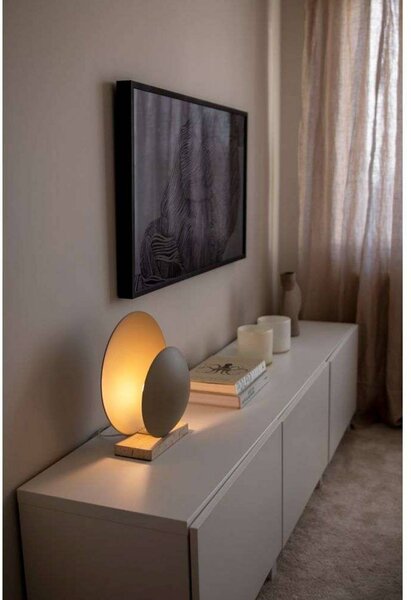 Globen Lighting Lampada da tavolo ORBIT, Crema / Ambra, Soggiorno / Sala da pranzo, Metallo, Design, Lampada da tavolo