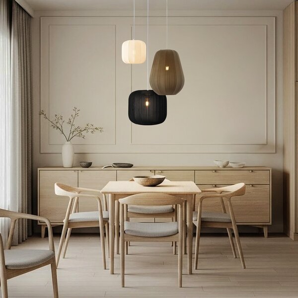 Lampada a sospensione Lindby, Helin, dimmerabile, Multicolore, Soggiorno, Tessuto / Tessile, Scandinavo