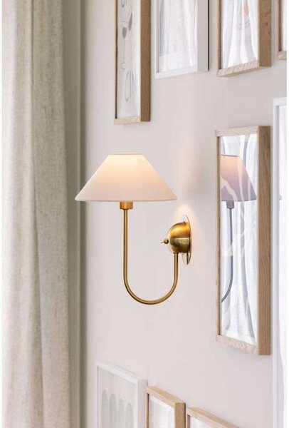 Globen Lighting applique IRIS, color crema, altezza 32 cm IRIS, Crema / Ambra, Soggiorno / Sala da pranzo, Tessuto / Stoffa / Seta, Vintage