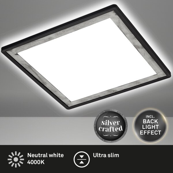 Briloner 7457-414 - Plafoniera LED SLIM LED/18W/230V 4000K 29x29 cm nero