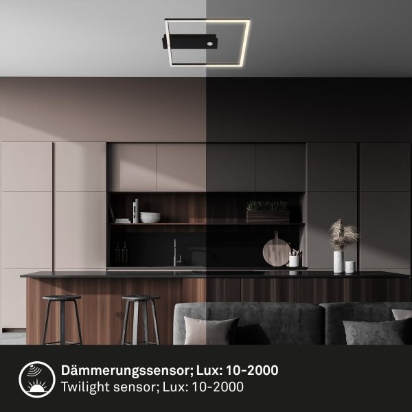 Briloner 3770-015 -LED plafoniera con sensore FRAME LED/14W/230V 3000K 32x30 cm nera