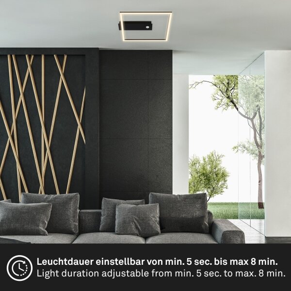 Briloner 3770-015 -LED plafoniera con sensore FRAME LED/14W/230V 3000K 32x30 cm nera