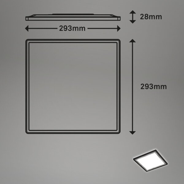 Briloner 7457-414 - Plafoniera LED SLIM LED/18W/230V 4000K 29x29 cm nero