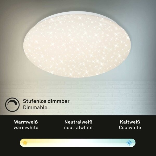Briloner 3373-016 - Plafoniera LED dimmerabile STARRY LED/15W/230V 3000-6500K con telecomando