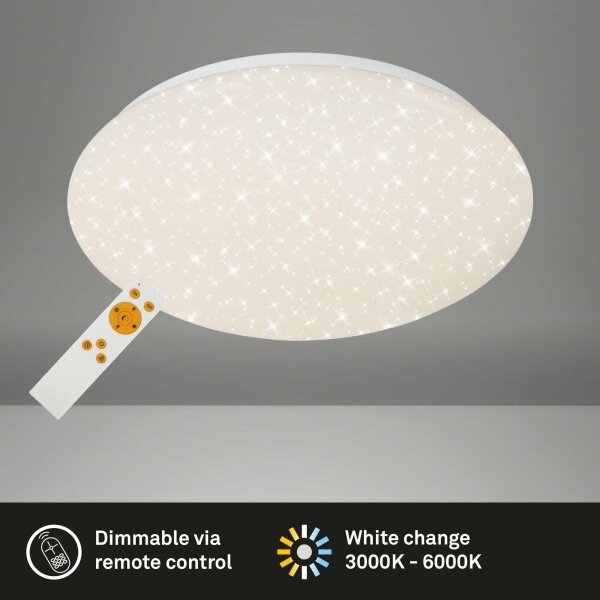 Briloner 3373-016 - Plafoniera LED dimmerabile STARRY LED/15W/230V 3000-6500K con telecomando