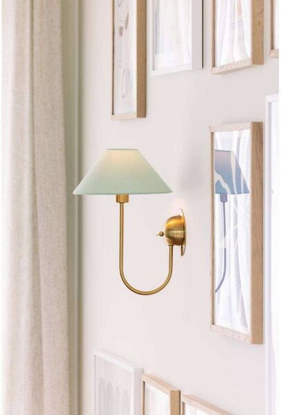 Globen Lighting applique IRIS, verde, altezza 32 cm IRIS, Verde, Soggiorno / Sala da pranzo, Tessuto / Stoffa / Seta, Vintage