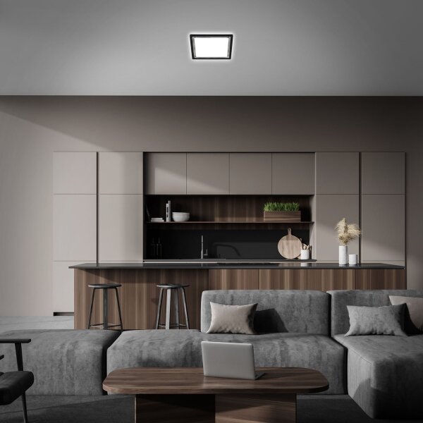 Briloner 7457-414 - Plafoniera LED SLIM LED/18W/230V 4000K 29x29 cm nero