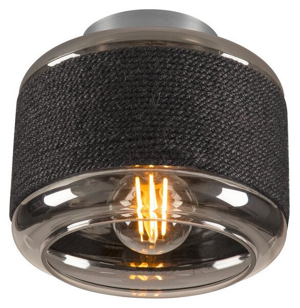 Plafoniera SLV, Pantilo Rope 19, dimmerabile, Nero, Soggiorno, Vetro, Moderno