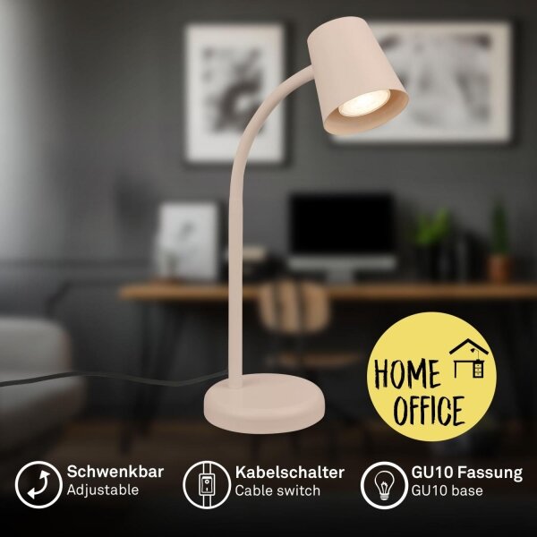Briloner 7476-011 - Lampada da tavolo SKRIVA 1xGU10/9W/230V beige