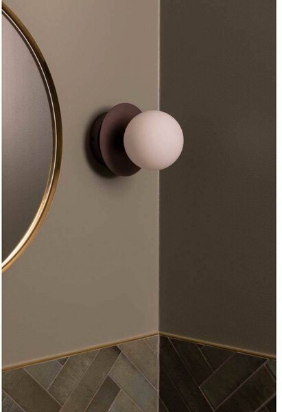 Globen Lighting Applique ART DECO, bronzo/bianco Ø 16 cm IP44 dimmerabile, Bronzo / Ottone antico, Soggiorno / Sala da pranzo, Metallo, Design