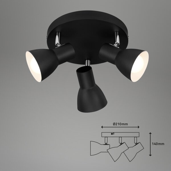 Briloner 2860-035 - Faretto CUP 3xE14/25W/230V nero