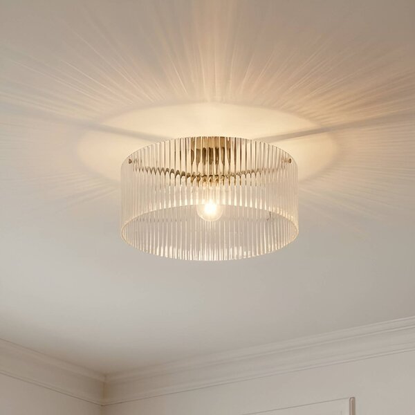 Plafoniera soffitto Meritt Lucande, dimmerabile, Chiaro / Trasparente, Soggiorno / Sala da pranzo, Vetro, Moderno, Plafoniera