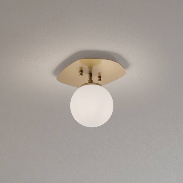Plafoniera soffitto Well Opviq, dimmerabile, Ottone / Oro, Soggiorno / Sala da pranzo, Vetro, Plafoniera