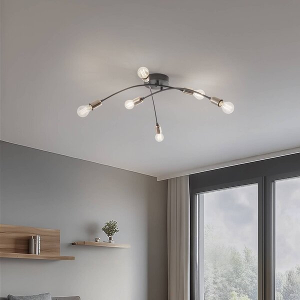 Plafoniera soffitto Banana Opviq, dimmerabile, Nero, Soggiorno / Sala da pranzo, Metallo, Moderno, Plafoniera