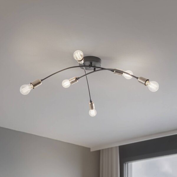 Plafoniera soffitto Banana Opviq, dimmerabile, Nero, Soggiorno / Sala da pranzo, Metallo, Moderno, Plafoniera