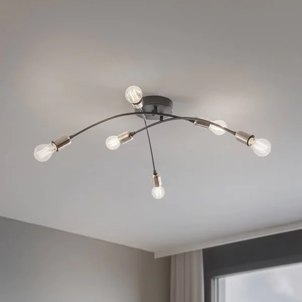 Plafoniera soffitto Banana Opviq, dimmerabile, Nero, Soggiorno / Sala da pranzo, Metallo, Moderno, Plafoniera