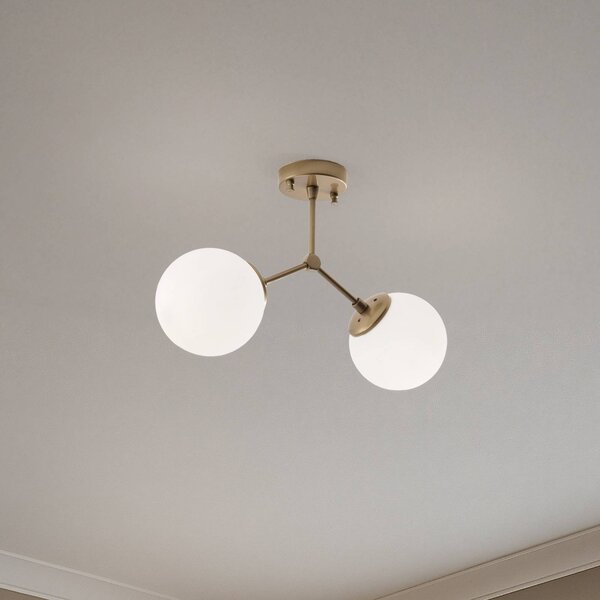 Plafoniera soffitto Damar Opviq, dimmerabile, Ottone / Oro, Soggiorno / Sala da pranzo, Vetro, Plafoniera